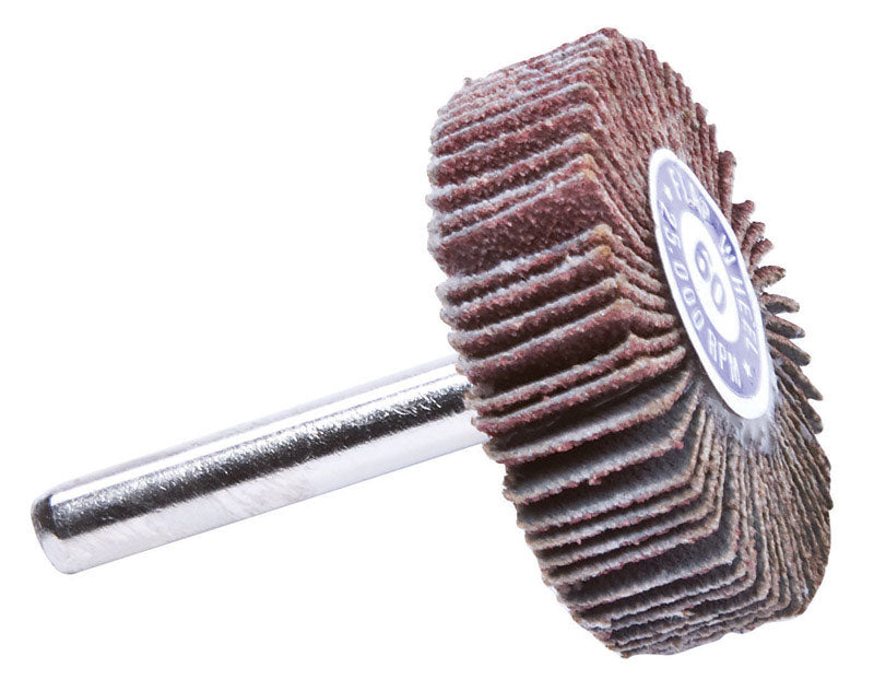 Forney 1-1/2 in. D X 1/4 in. Aluminum Oxide Flap Wheel 60 Grit