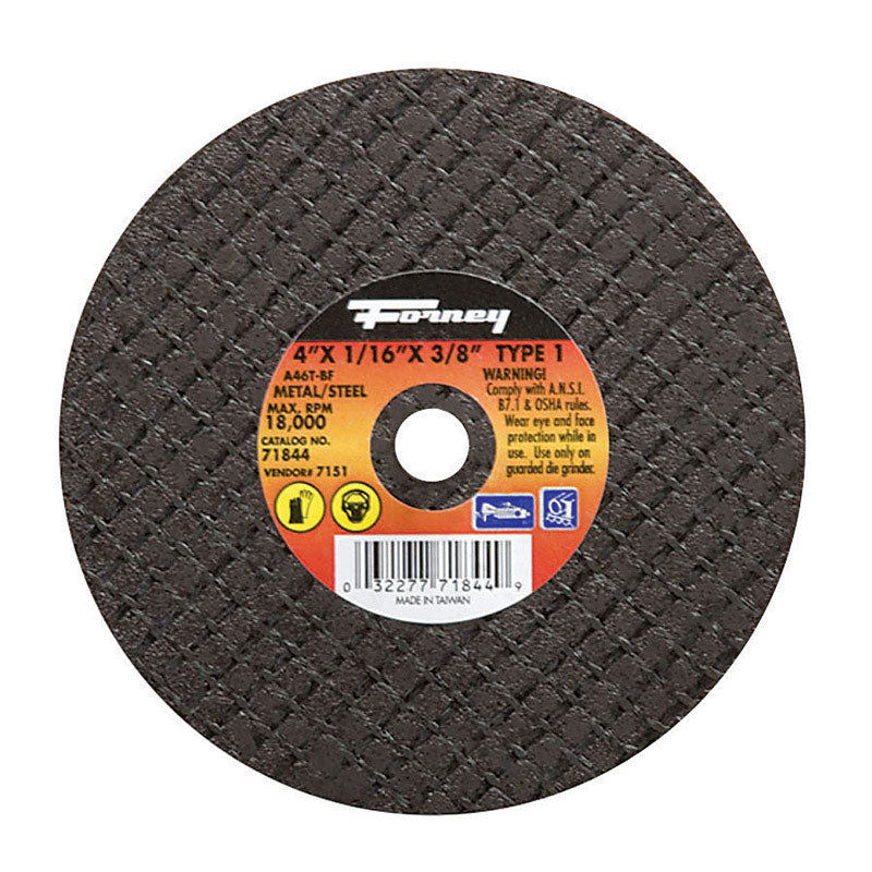 Forney 4 in. D X 3/8 in. Aluminum Oxide Metal Cut-Off Wheel
