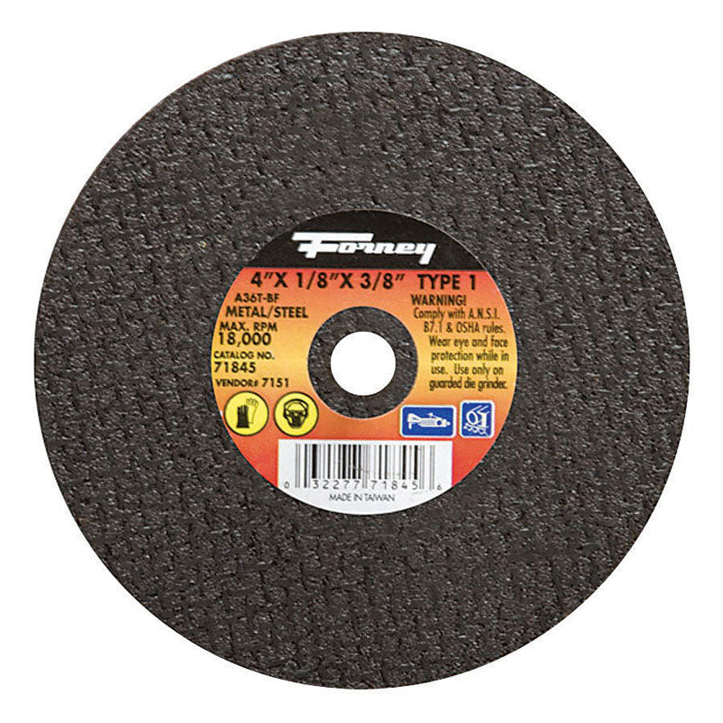 Forney 4 in. D X 3/8 in. Aluminum Oxide Metal Cut-Off Wheel