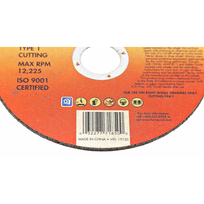 Forney 5 in. D X 7/8 in. Aluminum Oxide Metal Cut-Off Wheel