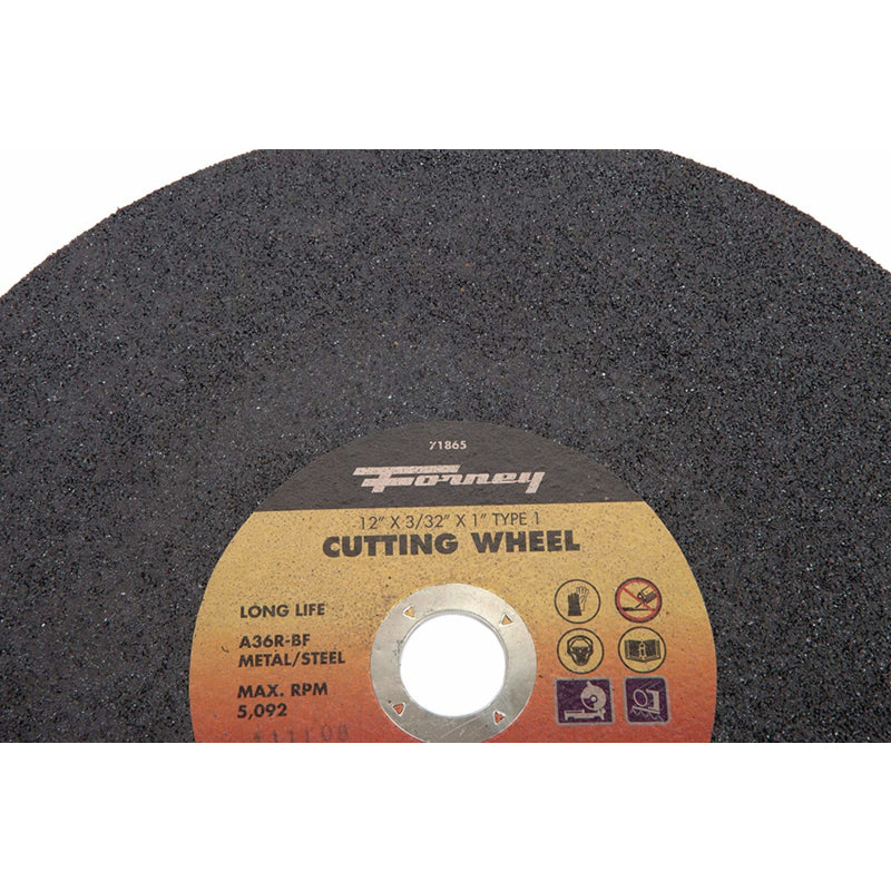 Forney 12 in. D X 1 in. Aluminum Oxide Metal Cutting Wheel