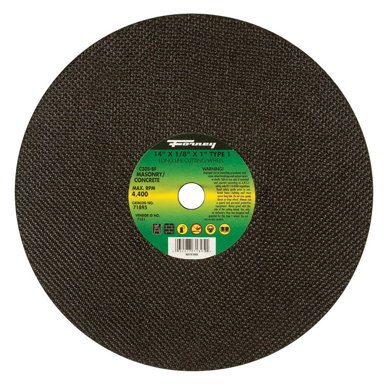 Forney 14 in. D X 1 in. Silicon Carbide Masonry/Asphalt Cutting Wheel