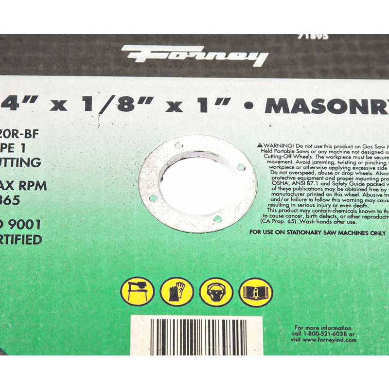 Forney 14 in. D X 1 in. Silicon Carbide Masonry/Asphalt Cutting Wheel