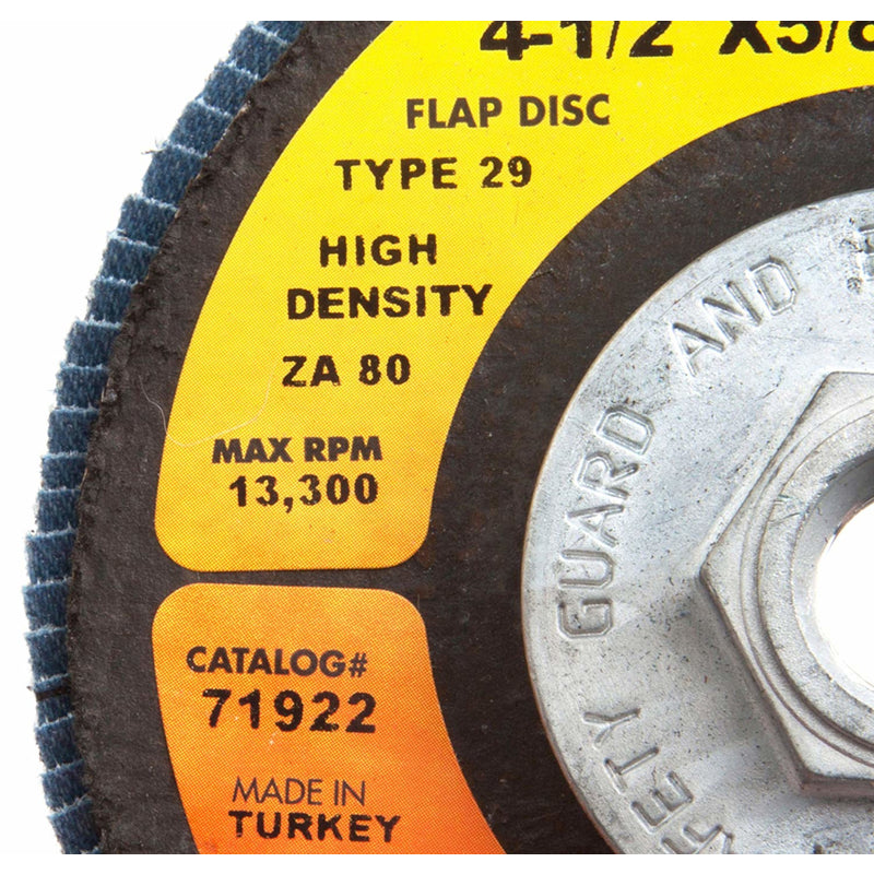 Forney 4-1/2 in. D X 5/8 in. Zirconia Aluminum Oxide Flap Disc 40 Grit