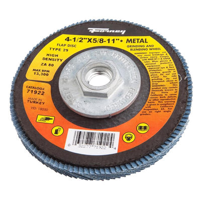 Forney 4-1/2 in. D X 5/8-11 in. Zirconia Aluminum Oxide Flap Disc 60 Grit