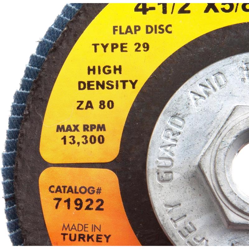 Forney 4-1/2 in. D X 5/8-11 in. Zirconia Aluminum Oxide Flap Disc 60 Grit