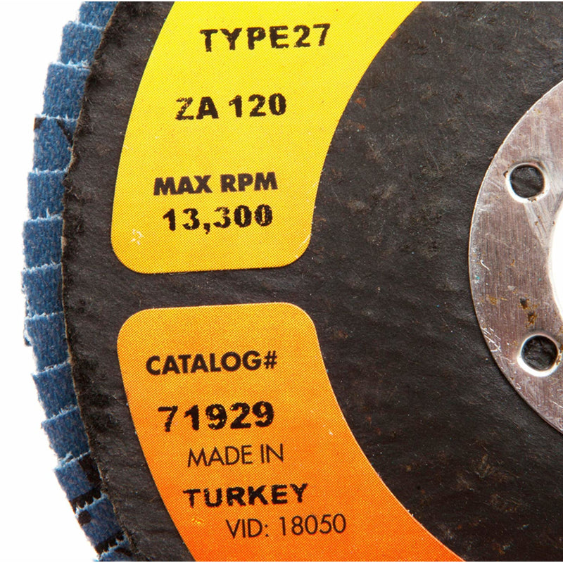 Forney 4-1/2 in. D X 7/8 in. Zirconia Aluminum Oxide Flap Disc 36 Grit
