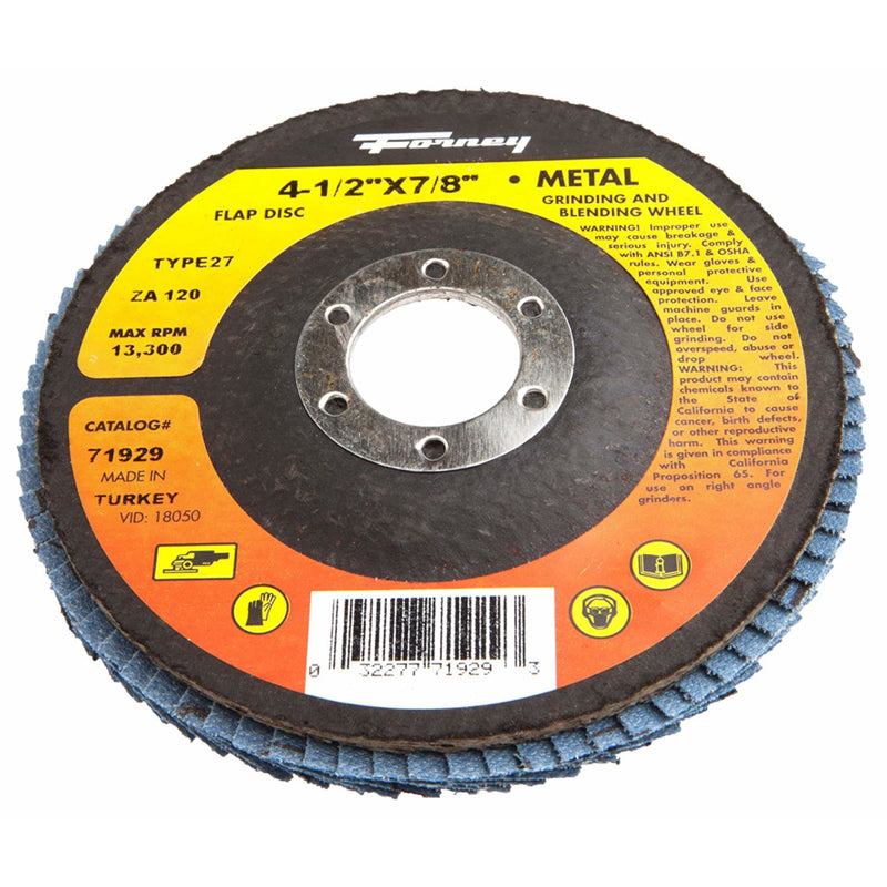 Forney 4-1/2 in. D Zirconia Aluminum Oxide Flap Disc 60 Grit