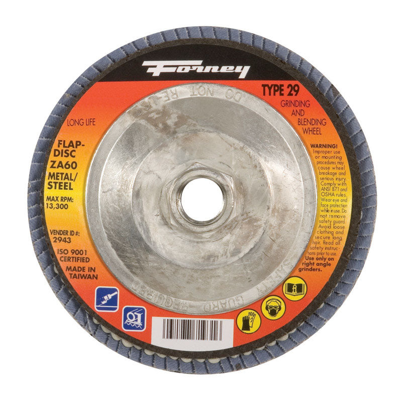 Forney 4-1/2 in. D Zirconia Aluminum Oxide Thread Arbor Flap Disc 120 Grit