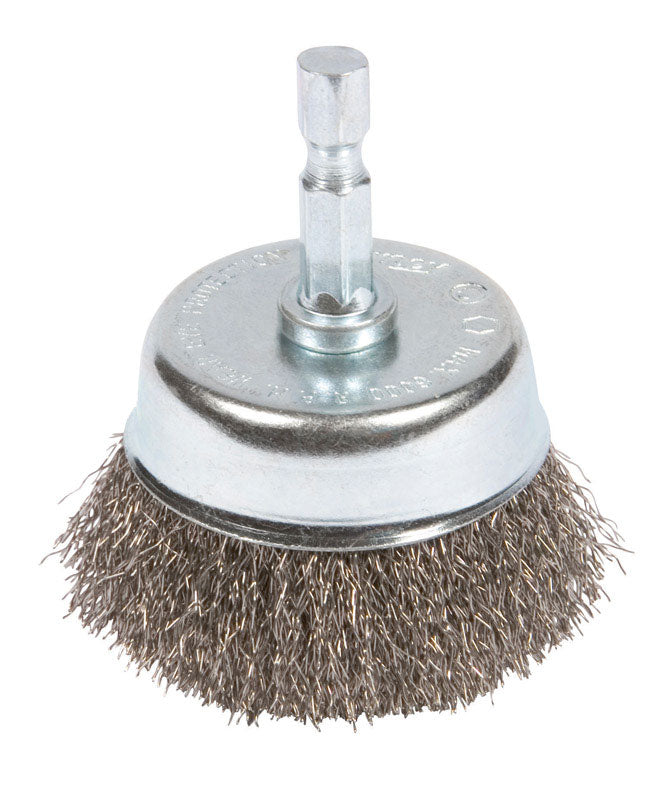 Forney 2 in. D X 1/4 in. Coarse Steel Crimped Wire Cup Brush 6000 rpm