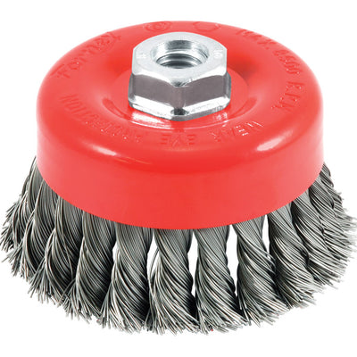 Forney 4 in. D X 5/8 in. Knotted Steel Cup Brush 8500 rpm