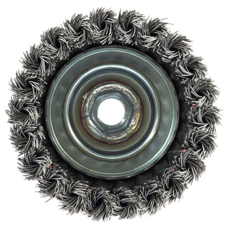Forney 4 in. D X 5/8 in. Knotted Steel Cup Brush 8500 rpm