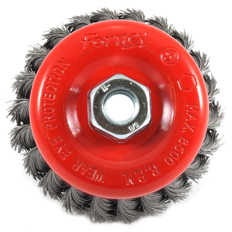Forney 4 in. D X 5/8 in. Knotted Steel Cup Brush 8500 rpm