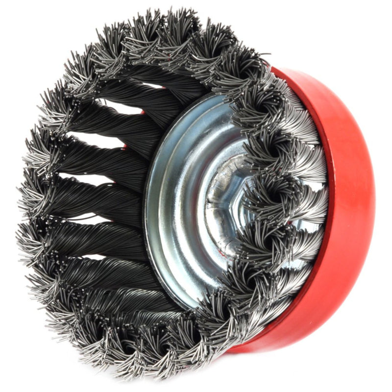 Forney 4 in. D X 5/8 in. Knotted Steel Cup Brush 8500 rpm