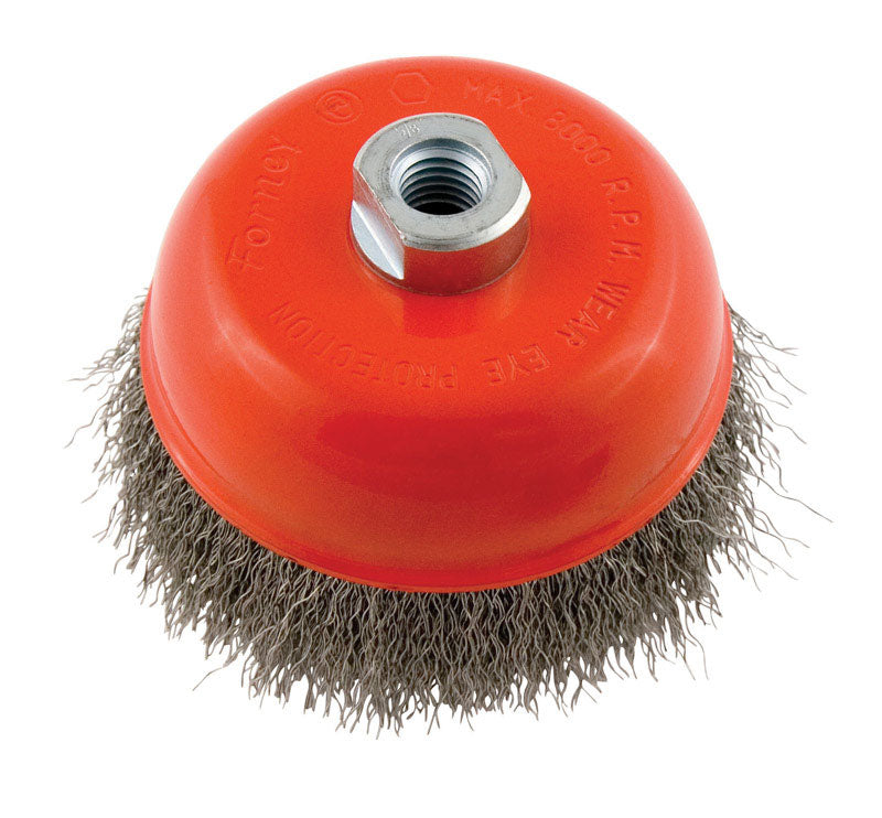 Forney 5 in. D X 5/8 in. Crimped Steel Cup Brush 8000 rpm