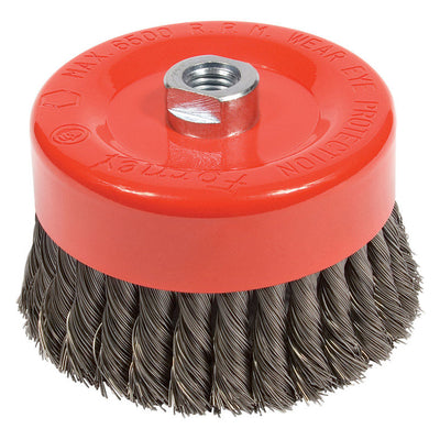 Forney 6 in. D X 5/8 in. Knotted Steel Cup Brush 6500 rpm
