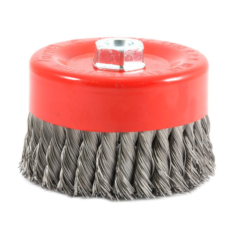 Forney 6 in. D X 5/8 in. Knotted Steel Cup Brush 6500 rpm