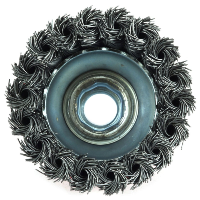 Forney 2.75 in. D X 5/8 in. Knotted Steel Cup Brush 12500 rpm