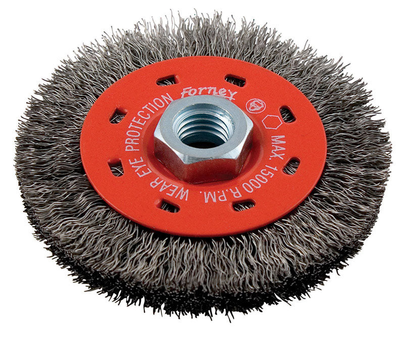 Forney 4 in. Crimped Wire Wheel Brush Metal 15000 rpm
