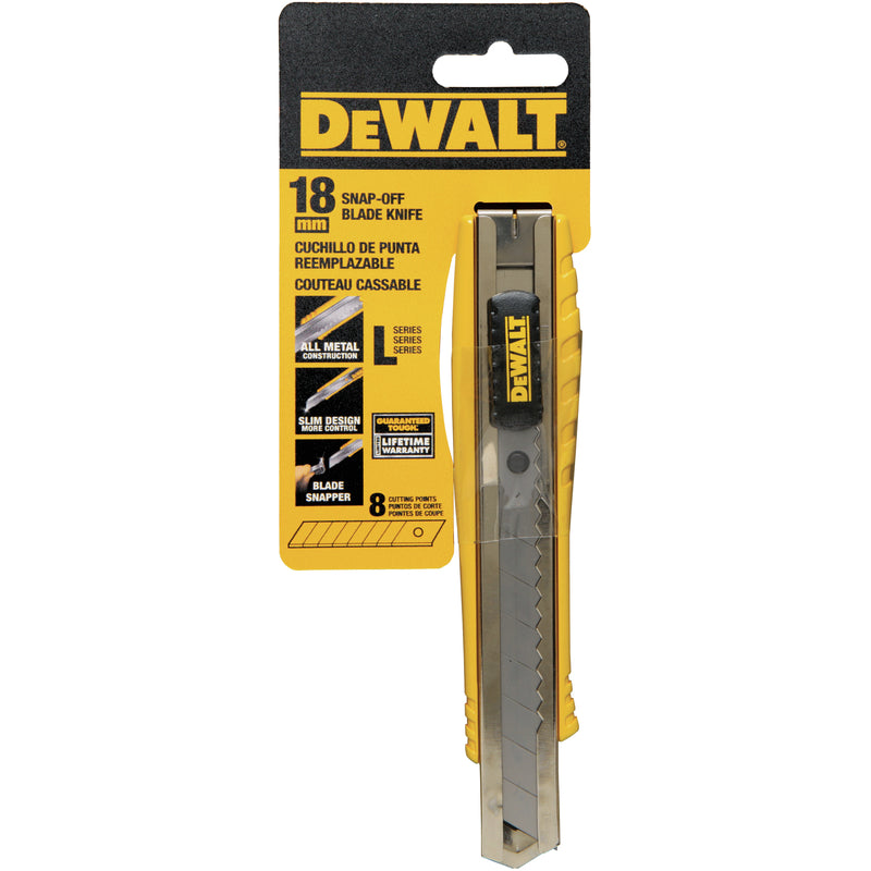 DeWalt 6-1/4 in. Sliding Snap-Off Utility Knife Black/Yellow