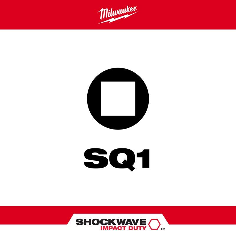 Milwaukee Shockwave Square #1 X 1 in. L Screwdriver Bit Steel 5 pc