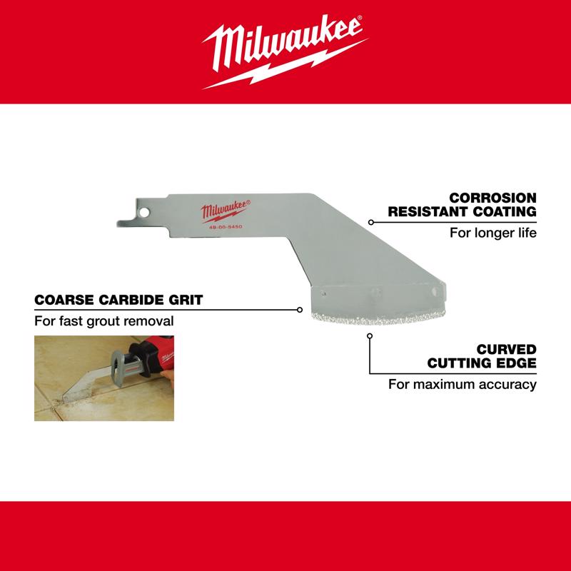 Milwaukee HACKZALL/SAWZALL 5 in. Carbide Grit Grout Removal Tool