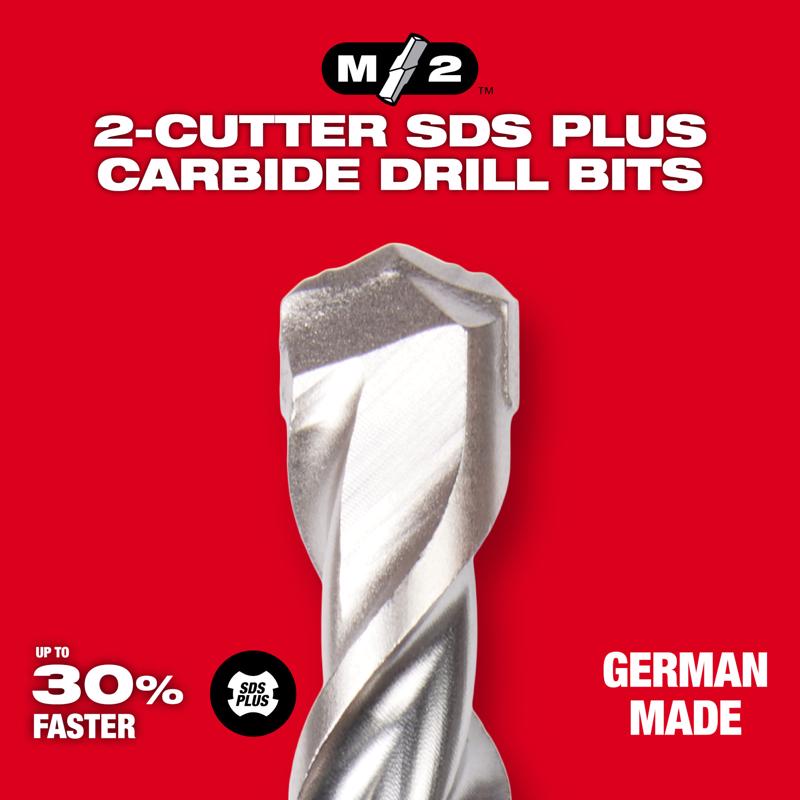 Milwaukee M/2 5/8 in. X 8 in. L Carbide Tipped Hammer Drill Bit SDS-Plus Shank