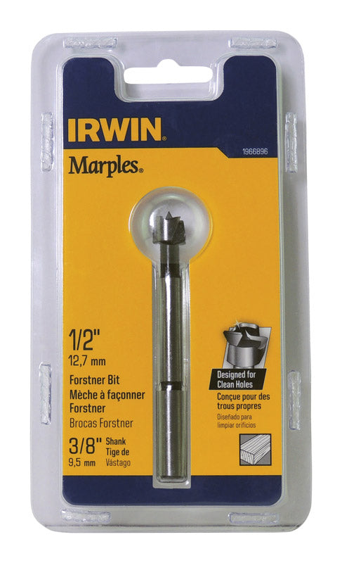 Irwin Marples 1/2 in. X 4 in. L Carbon Steel Forstner Drill Bit Round Shank