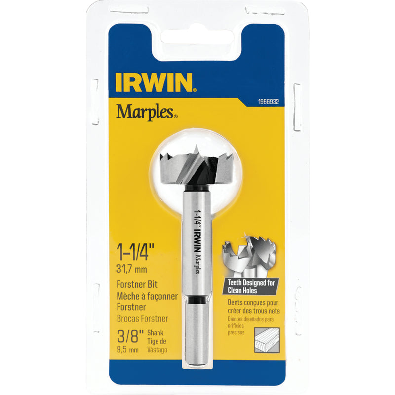 Irwin Marples 1-1/4 in. X 4 in. L Carbon Steel Forstner Drill Bit Round Shank