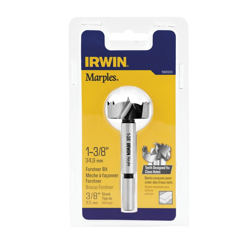 Irwin Marples 1-3/8 in. X 4 in. L Carbon Steel Forstner Drill Bit Round Shank