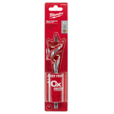 Milwaukee Speed Feed 1-1/4 in. X 6-1/2 in. L Steel Self-Feeding Wood Bit Quick-Change Hex Shank
