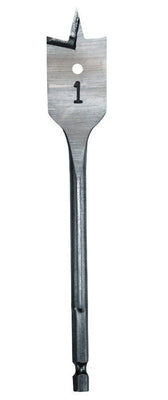 Milwaukee 1-1/4 in. X 6 in. L Heat-Treated Steel Flat Boring Bit Quick-Change Hex Shank
