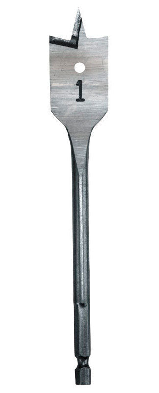 Milwaukee 1-1/8 in. X 6 in. L Heat-Treated Steel Flat Boring Bit Quick-Change Hex Shank