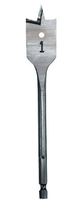 Milwaukee 1-1/8 in. X 6 in. L Heat-Treated Steel Flat Boring Bit Quick-Change Hex Shank