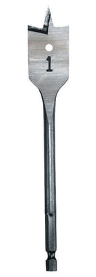 Milwaukee 1 in. X 6 in. L Heat-Treated Steel Flat Boring Bit Quick-Change Hex Shank