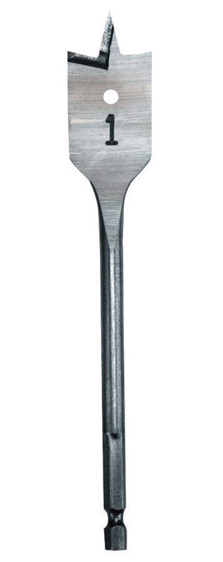 Milwaukee 7/8 in. X 6 in. L Heat-Treated Steel Flat Boring Bit Quick-Change Hex Shank