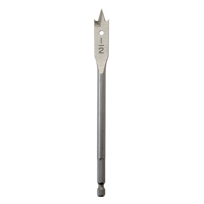 Milwaukee 1/2 in. X 6 in. L Heat-Treated Steel Flat Boring Bit Quick-Change Hex Shank