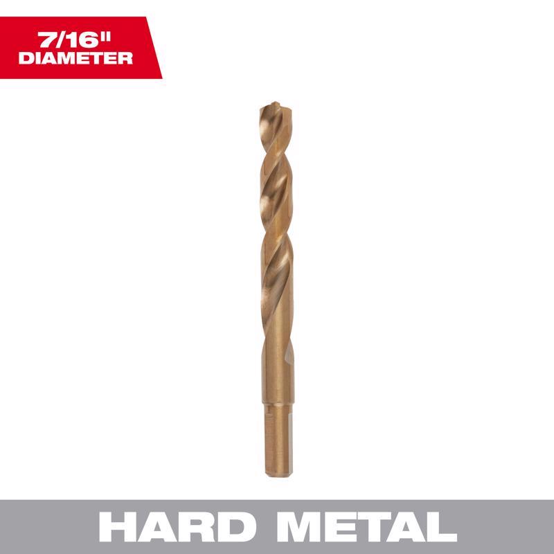 Milwaukee Red Helix 7/16 in. X 5.12 in. L Steel Thunderbolt Drill Bit 3-Flat Shank