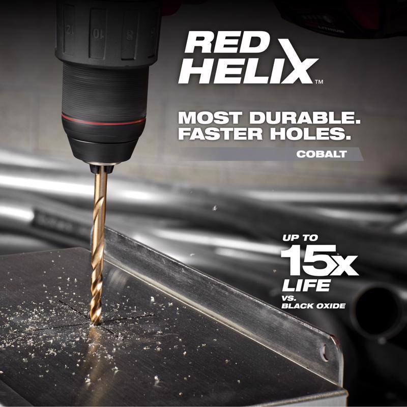 Milwaukee Red Helix 7/16 in. X 5.12 in. L Steel Thunderbolt Drill Bit 3-Flat Shank