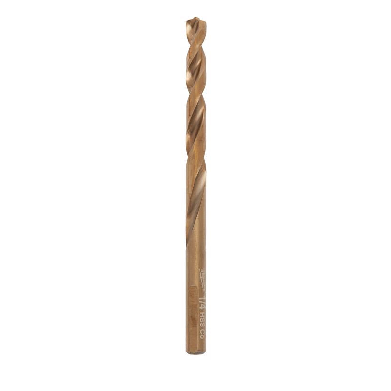 Milwaukee Red Helix 1/4 in. X 4.09 in. L Steel Thunderbolt Drill Bit 3-Flat Shank