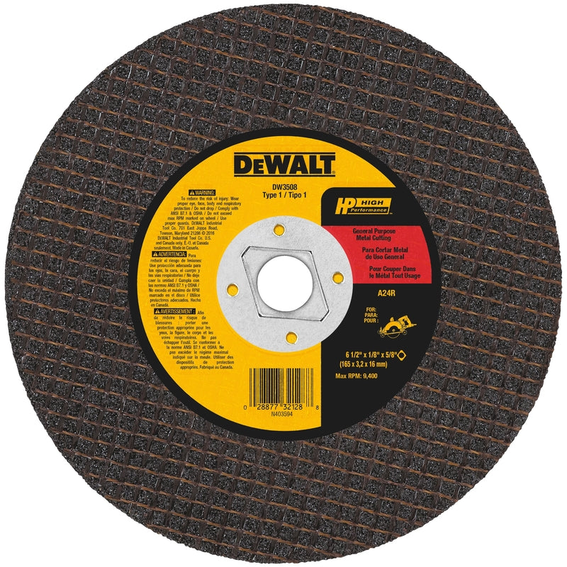 DeWalt High Performance 6-1/2 in. D X 5/8 in. Aluminum Oxide Metal Cutting Saw Blade