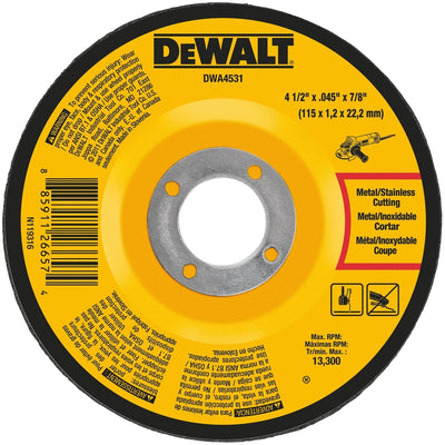DeWalt 4-1/2 in. D X 7/8 in. Aluminum Oxide Cutting Wheel