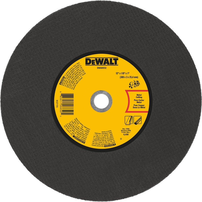 DeWalt High Performance 12 in. D X 1 in. Aluminum Oxide Metal Cut-Off Wheel