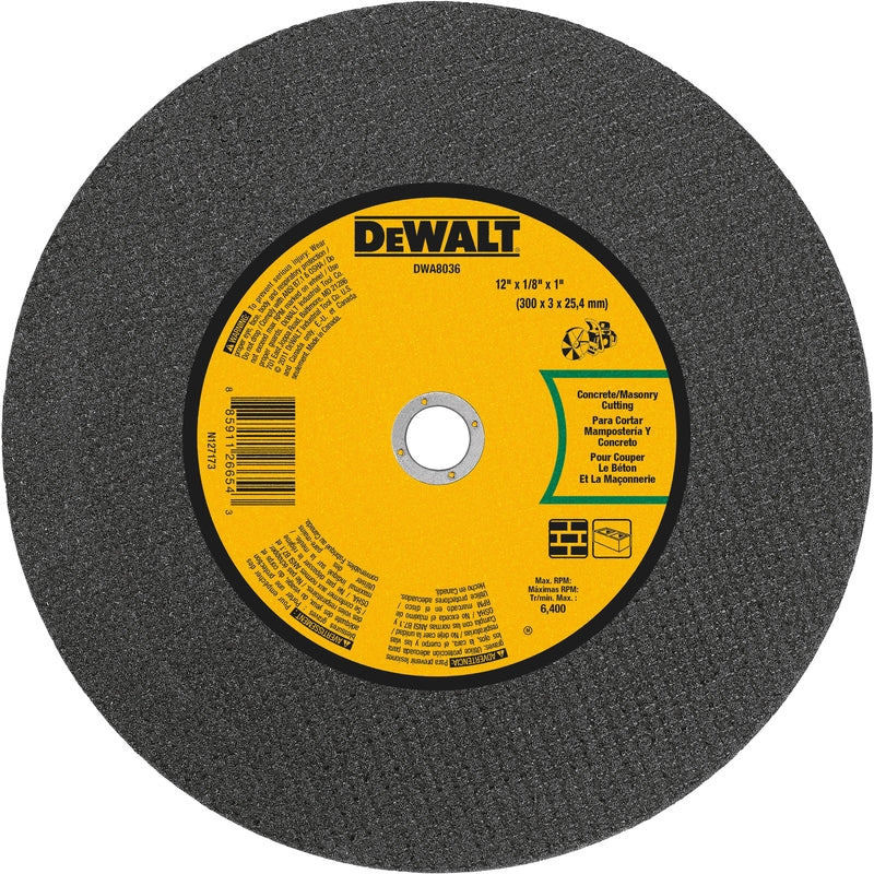 DeWalt 12 in. D X 1 in. Aluminum Oxide Masonry Cut-Off Wheel