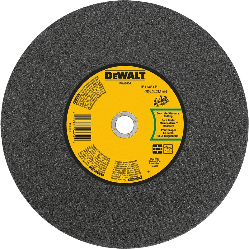 DeWalt High Performance 14 in. D X 1 in. Aluminum Oxide Masonry Cut-Off Wheel