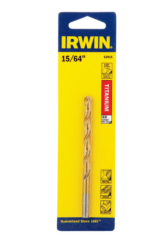 Irwin 15/64 in. X 3-7/8 in. L High Speed Steel Drill Bit Straight Shank