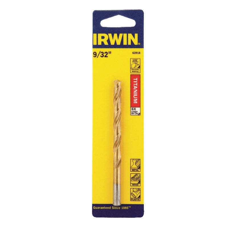 Irwin 9/32 in. X 4-1/4 in. L High Speed Steel Drill Bit Straight Shank