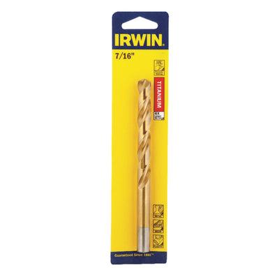 Irwin 7/16 in. X 5-1/2 in. L High Speed Steel Drill Bit Round Shank