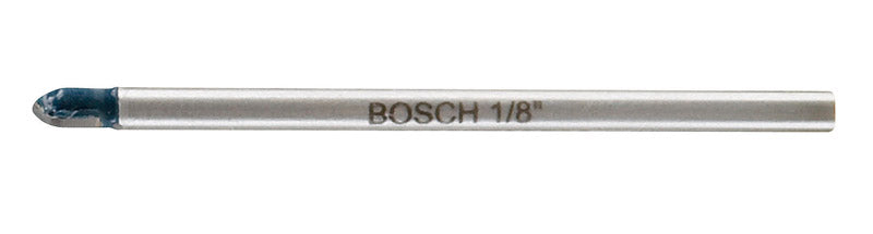 Bosch 1/8 in. X 4 in. L Carbide Tipped Glass and Tile Bit 3-Flat Shank