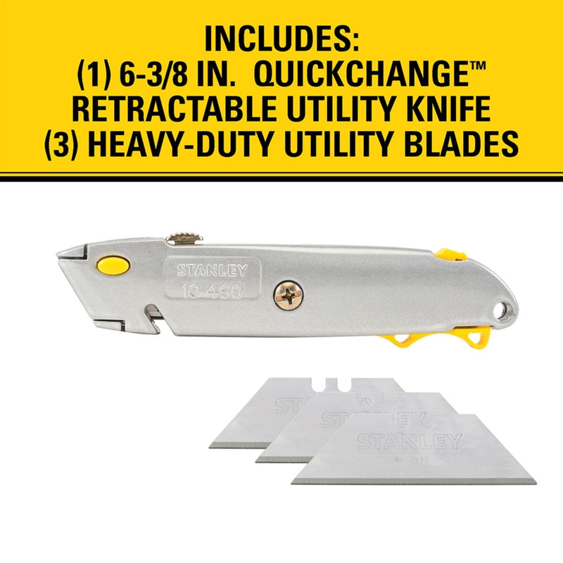 Stanley QuickChange 6-3/8 in. Retractable Utility Knife Gray